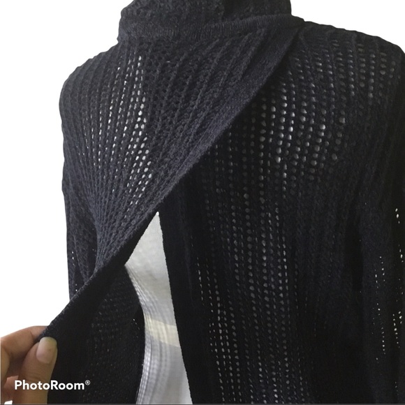 Elie Tahari Open Knit Fishnet Mock Neck Sweater - Picture 6 of 7